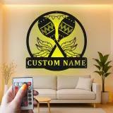 Personalized Maracas Metal Sign | LED Wall Art for Latin Music Lovers | Custom Name Decor for Home Bar & Studio Gift