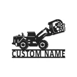 Cartel de metal LED personalizado de excavadora para entusiastas de la construcción, regalo para decoración de garaje o habitación infantil