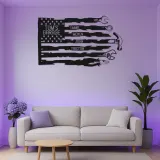 Insegna personalizzata per garage con LED | Arte murale in metallo con attrezzi personalizzata | Decorazione officina patriottica | Regalo per papà