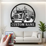 Custom Logging Truck Metal Sign | Personalized LED Wall Art for Truckers | Rustic Cabin & Garage Decor | Gift for Loggers