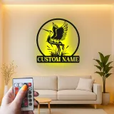 Insegna personalizzata con Airone | Arte murale in metallo LED personalizzata | Decorazione naturale per casa al lago e ufficio | Regalo per amanti della fauna selvatica