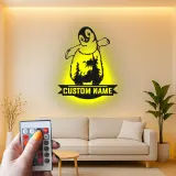 Cartel de metal LED personalizado de pingüino regalo para decoración de guardería de animales para niños