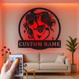 Silueta personalizada de madre e hijo | Decoración mural de metal LED | Decoración personalizada para habitación infantil y regalo para nueva mamá