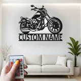 Panneau LED Moto Personnalisé | Art Métal Biker | Décor de Garage Lumineux | Cadeau de Cave à Homme pour Lui