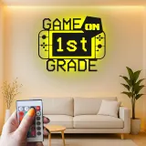 Gamer LED Sign for Wall | Custom 1st Grade Gift | Metal Art for Kids Room | Gaming Decor Light