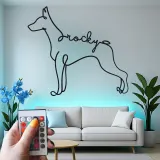 Insegna in metallo LED personalizzata per Doberman Pinscher - Regalo unico per amanti dei cani - Decorazione per soggiorno