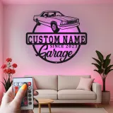 Insegna in metallo LED personalizzata per auto classiche regalo per appassionati di auto decorazione per garage 5