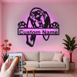 Cartel de metal LED personalizado de Bloodhound, regalo para amantes de los perros, decoración para la sala de estar