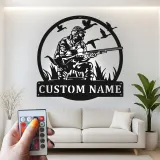 Insegna in metallo personalizzata per cacciatori con anatre con luce LED regalo per cacciatori decorazione per man cave o cabin
