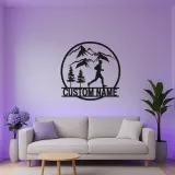 Custom Trail Runner Metal Art | Personalized LED Sign for Mountain Runner | Hiking & Outdoor Wall Decor Gift