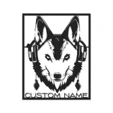 Custom German Shepherd with Headphones Led Light Metal Wall Art Personalized Gift for Dog Lovers Music Room Decor
