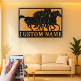 LED Horse Metal Sign | Custom Equestrian Wall Art for Ranch & Stable | Personalized Horse Lover Gift
