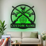 Custom Hunting Led Light Metal Wall Art Personalized Gift for Hunters Man Cave or Cabin Decor