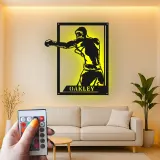 Insegna in metallo personalizzata con Boxer e luce LED regalo per appassionati di boxe decorazione per palestra o man cave 1