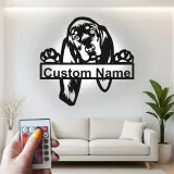 Cartel de metal LED personalizado de Bloodhound, regalo para amantes de los perros, decoración para la sala de estar