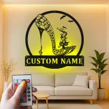 Custom High Heel LED Sign | Metal Music Note Wall Art | Personalized Decor for Salon or Boutique | Fashion Lover Gift