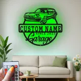 Cartel de metal LED de coche clásico personalizado regalo de garaje para entusiastas del automóvil decoración de man cave 9