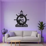 Cartel de metal de faro personalizado | Arte náutico LED personalizado | Decoración para casa de playa y salón