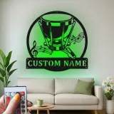 Cartel de metal LED de batería Regalo para músico con nombre Decoración de estudio o sala de música