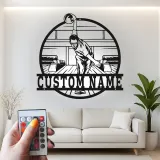 Custom Bowling Player Led Light Metal Wall Art Personalized Gift for Bowlers Game Room Decor