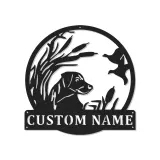 Labrador Retriever Hunting Sign | Custom LED Metal Wall Art | Personalized Hunter Gift for Man Cave | Duck Hunt Lodge Decor