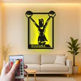 Insegna in metallo LED personalizzata per cheerleader - Regalo per appassionati di cheerleading per camera da letto o decorazione per palestra