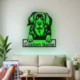 Custom Bernese Mountain Dog Led Light Metal Wall Art Personalized Dog Lover Gift Living Room Pet Decor
