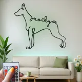 Insegna in metallo LED personalizzata per Doberman Pinscher - Regalo unico per amanti dei cani - Decorazione per soggiorno