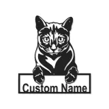 Cartel de metal LED de gato personalizado, regalo para amantes de mascotas, decoración para salón
