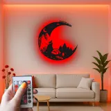 Insegna in metallo LED personalizzata con scena di campeggio regalo per appassionati di outdoor decor per cabin rustica