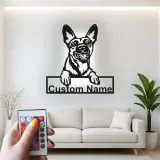 Cartel de metal LED personalizado de pastor alemán, regalo para amantes de los perros, decoración para la sala de estar 1