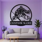 Custom Hockey Goalie LED Metal Sign | Personalized Sports Decor | Game Room Wall Art | Player Gift