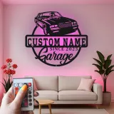 Cartel de metal LED de coche clásico personalizado regalo de garaje para entusiastas del automóvil decoración de man cave 7