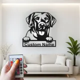 Custom Labrador Retriever Led Light Metal Wall Art Personalized Dog Lover Gift Living Room Pet Decor