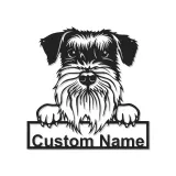 Insegna LED Schnauzer Personalizzata | Arte Murale in Metallo | Regalo per Amanti dei Cani, Decorazione Moderna per Casa e Clinica