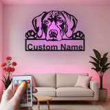 Insegna in metallo LED personalizzata per amanti dei cani con Alano - Regalo per la sala da pranzo 3