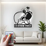 Custom Football Helmet LED Sign | Personalized Metal Wall Art for Game Room | Sports Fan Gift | Man Cave Decor