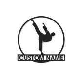 Insegna con nome personalizzata per Karate | Arte in metallo LED per dojo e palestra | Decorazione personalizzata per arti marziali