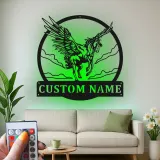 Décoration murale en métal LED Pégase | Enseigne de nom personnalisée pour nursery & chambre | Décor de cheval ailé mythique | Cadeau pour amateur de fantasy