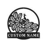 Peacock Metal Wall Art | Personalized LED Sign with Name | Elegant Home Decor Gift for Mom | Custom Bird Silhouette for Living Room