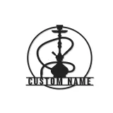 Insegna LED per Hookah Personalizzata | Insegna in Metallo per Lounge Shisha | Decorazione per Bar e Regalo Unico per Fumatore