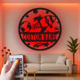 Panneau Personnalisé de Fusée Spatiale | Art Murale en Métal avec Nom Personnalisé | Décor Rétroéclairé Espace pour Chambre d'Enfant | Cadeau de Nurserie Astronaute