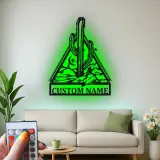 Décoration murale en métal personnalisée Cactus du désert avec rétroéclairage LED Cadeau western Décor rustique pour le salon
