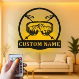 Personalized Ski Goggles Sign | Custom Metal Wall Art with LED | Ski Lodge & Cabin Decor | Gift for Skier