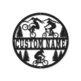 Custom BMX Cyclist Led Light Metal Wall Art Personalized Gift for Biking Enthusiasts Outdoor Adventure Decor