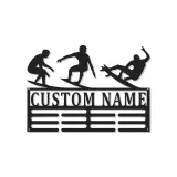 Panneau LED surfeur personnalisé | Art mural en métal personnalisé | Décoration de maison de plage et éclairage côtier | Cadeau pour amateur de surf