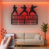 Insegna in metallo personalizzata per Karate | Arte da parete LED per arti marziali | Decorazione per Dojo e regalo per atleta
