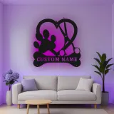 Insegna in metallo LED personalizzata per toelettatore di cani - Regalo per amanti degli animali - Decorazione per salone di toelettatura
