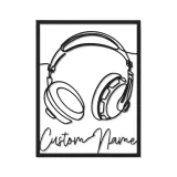 Insegna LED cuffie personalizzata | Decorazione murale in metallo su misura per studio musicale | Decor con nome per DJ | Idea regalo per musicista