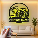 Custom Tractor Led Light Metal Wall Art Personalized Farmer Gift Rustic Farmhouse Decor for Home